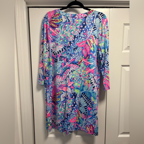 Lilly Pulitzer Long Sleeve Amina Dress Fantasy Garden Sz L - Picture 4 of 4